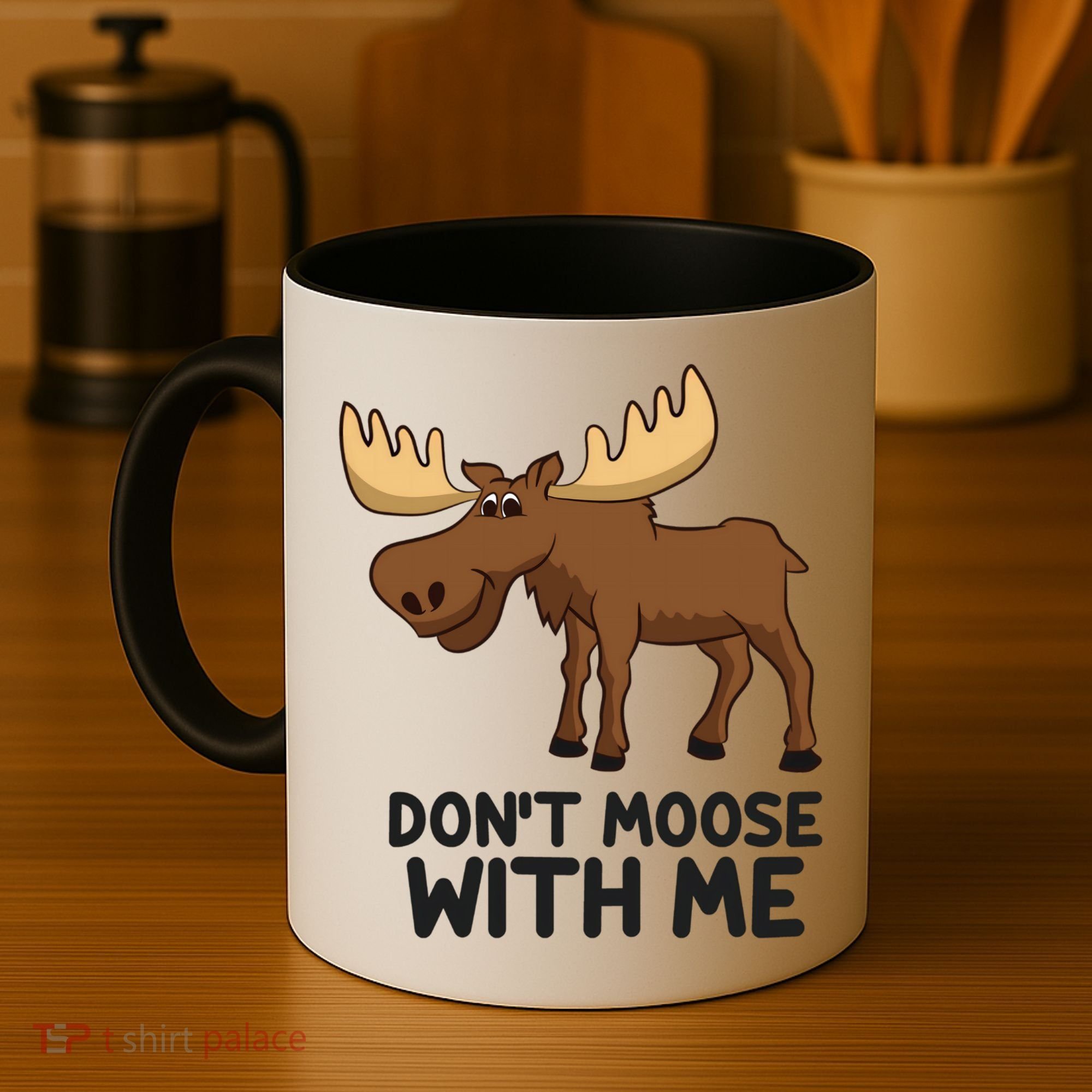 Funny Moose Pun Don't Moose With Me Funny Elk Moose Gift Coffee Mug