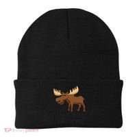 Funny Moose Pun Don't Moose With Me Funny Elk Moose Gift Beanie thumb 0