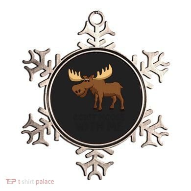 Funny Moose Pun Don't Moose With Me Funny Elk Moose Gift Ornament