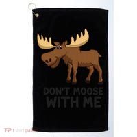 Funny Moose Pun Don't Moose With Me Funny Elk Moose Gift Golf Towel thumb 0