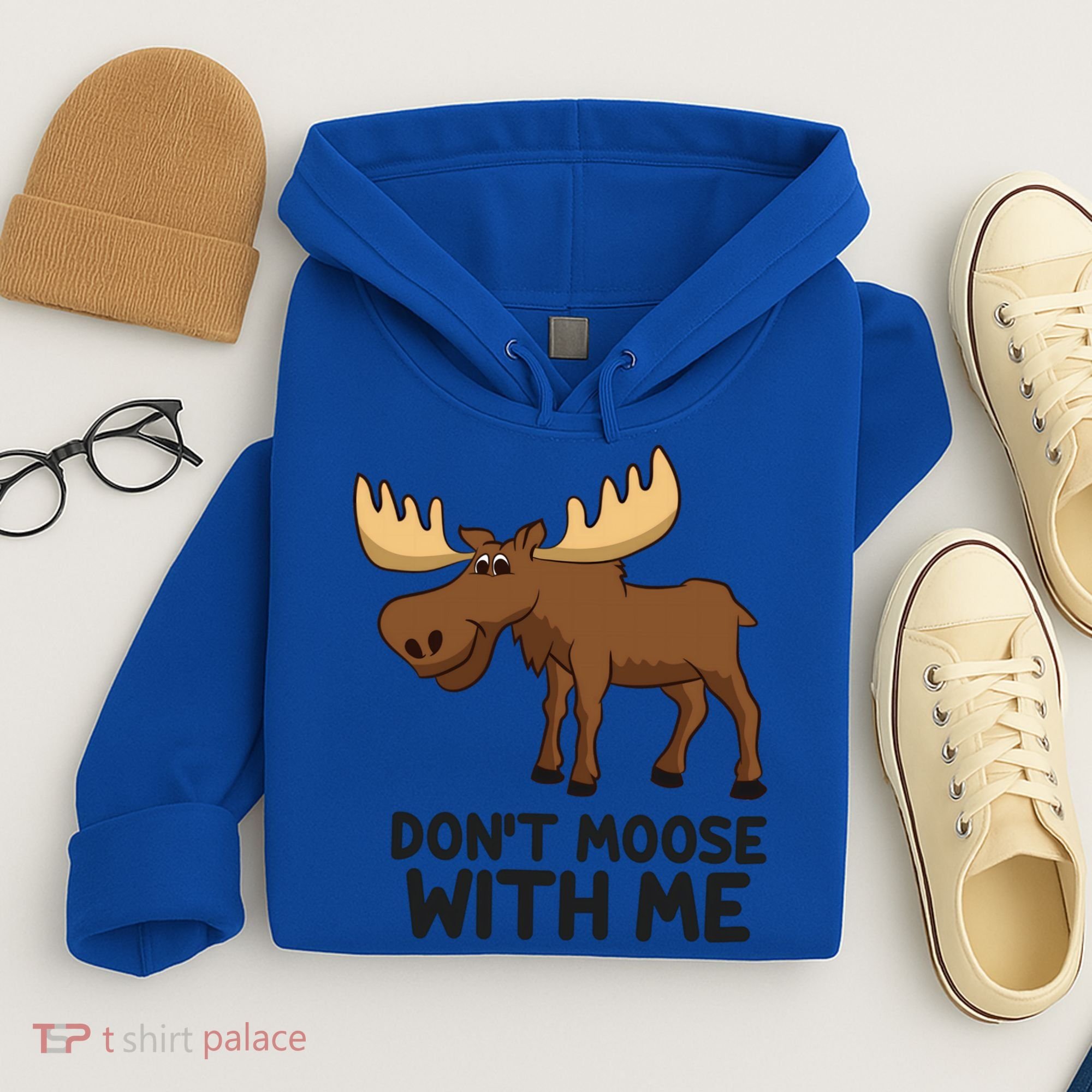Funny Moose Pun Don't Moose With Me Funny Elk Moose Gift Hoodie