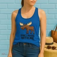 Funny Moose Pun Don't Moose With Me Funny Elk Moose Gift Women's Tank Top thumb 2