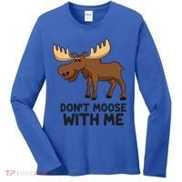 Funny Moose Pun Don't Moose With Me Funny Elk Moose Gift Women's Long Sleeve Shirt thumb 0