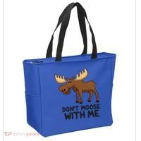 Funny Moose Pun Don't Moose With Me Funny Elk Moose Gift Tote Bag thumb 2