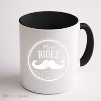 Free Mustache Rides (Hold On Tight) Crude Funny Coffee Mug thumb 1