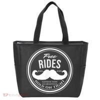 Free Mustache Rides (Hold On Tight) Crude Funny Tote Bag thumb 0