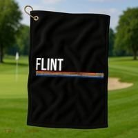 Flint Michigan Retro Golf Towel thumb 1