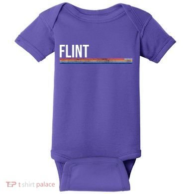 Flint Michigan Retro Baby Bodysuit