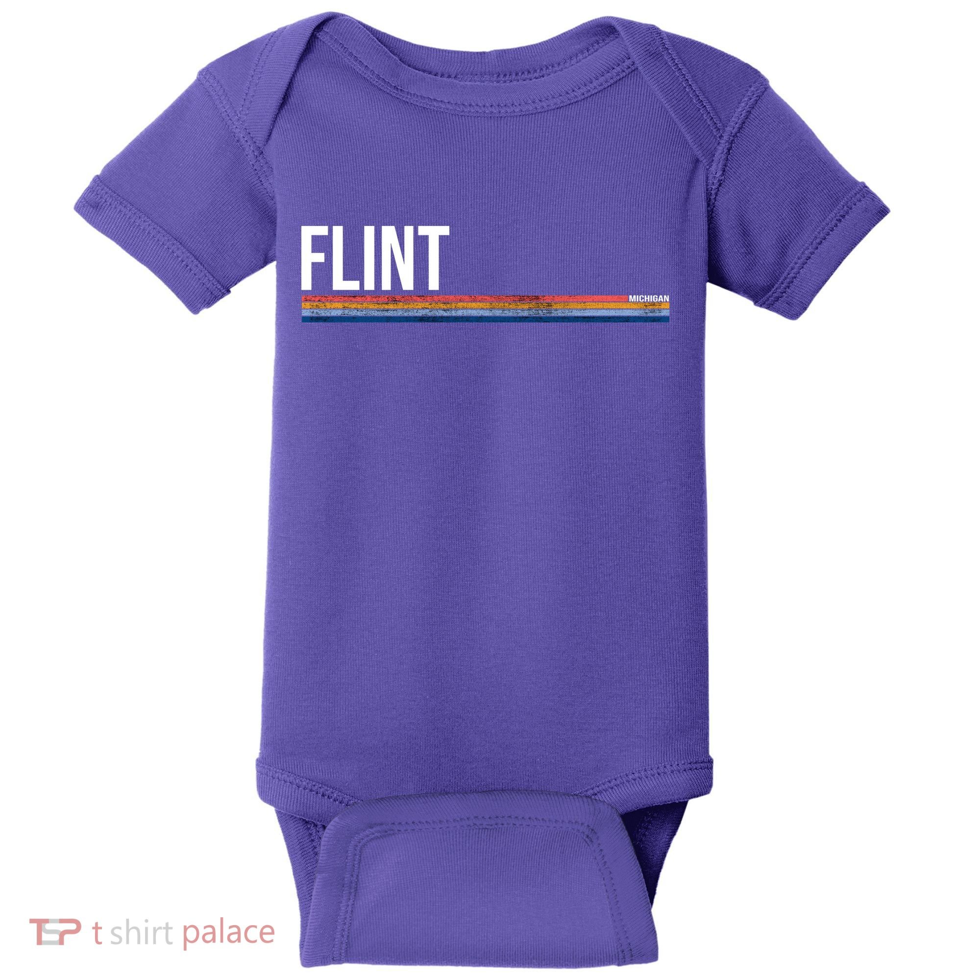 Flint Michigan Retro Baby Bodysuit