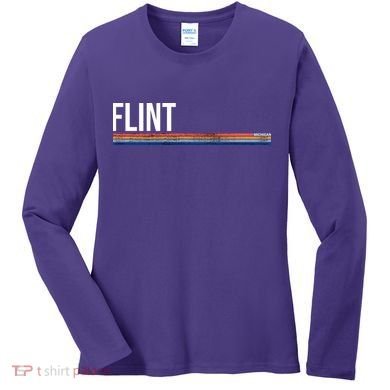 Flint Michigan Retro Women's Long Sleeve Shirt