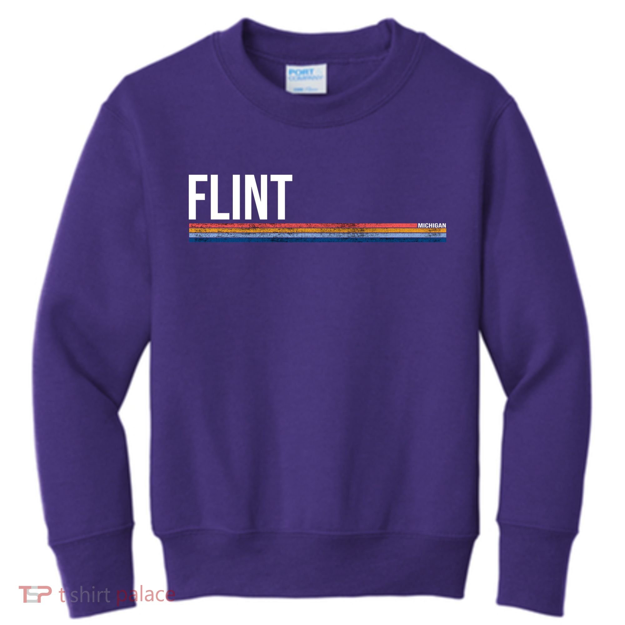 Flint Michigan Retro Kids Sweatshirt