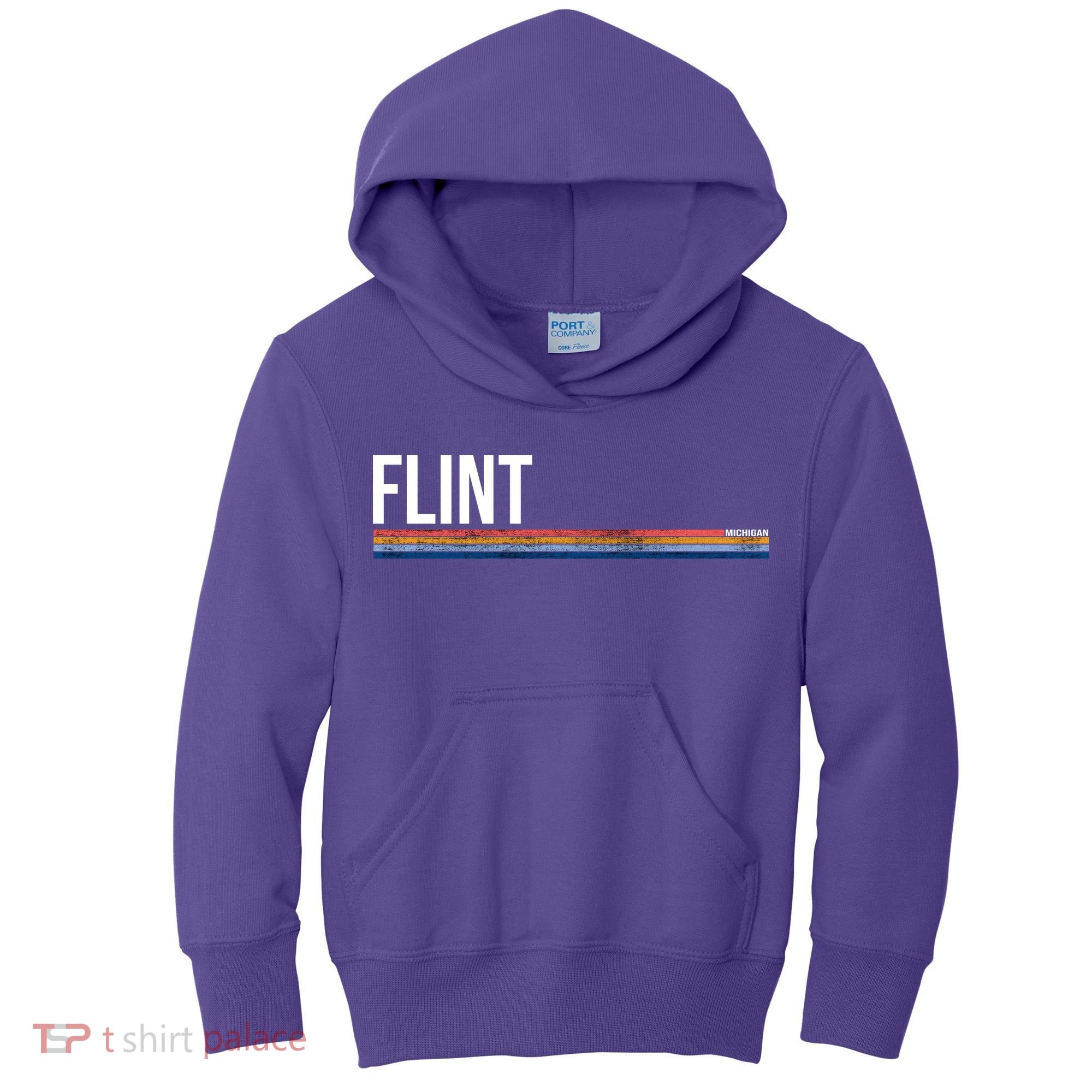 Flint Michigan Retro Kids Hoodie