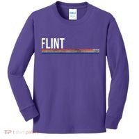 Flint Michigan Retro Kids Long Sleeve Shirt thumb 0