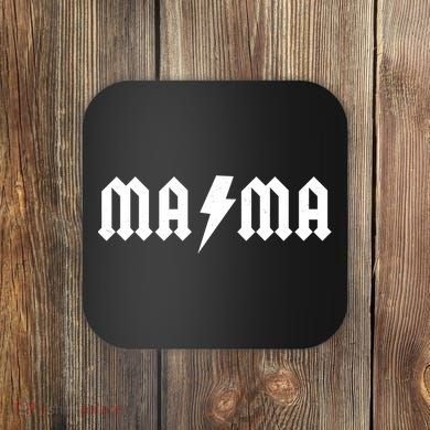 Funny MAMA Rocker Logo Coaster