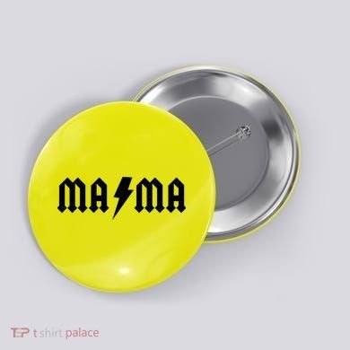 Funny MAMA Rocker Logo Button