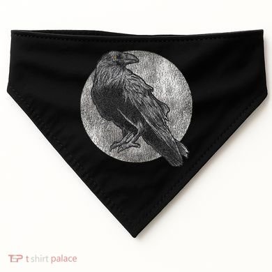 Full Moon Raven Bird Gift Scary Crow USA-Made Doggie Bandana