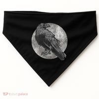 Full Moon Raven Bird Gift Scary Crow USA-Made Doggie Bandana thumb 0