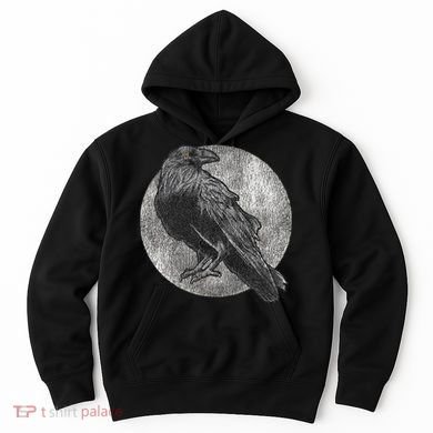 Full Moon Raven Bird Gift Scary Crow Hoodie