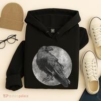 Full Moon Raven Bird Gift Scary Crow Hoodie thumb 4