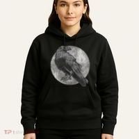 Full Moon Raven Bird Gift Scary Crow Hoodie thumb 5