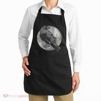 Full Moon Raven Bird Gift Scary Crow Apron thumb 2