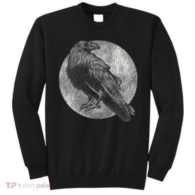 Full Moon Raven Bird Gift Scary Crow Sweatshirt