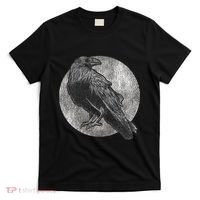Full Moon Raven Bird Gift Scary Crow T-Shirt thumb 0
