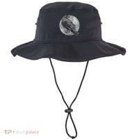 Full Moon Raven Bird Gift Scary Crow Bucket Hat thumb 0