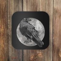 Full Moon Raven Bird Gift Scary Crow Coaster thumb 0