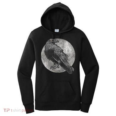 Full Moon Raven Bird Gift Scary Crow Women's Hoodie