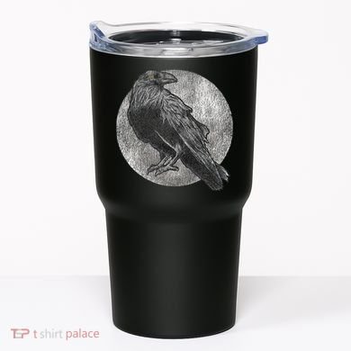 Full Moon Raven Bird Gift Scary Crow Tumbler