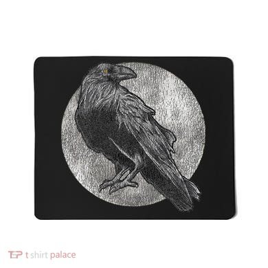 Full Moon Raven Bird Gift Scary Crow Mousepad