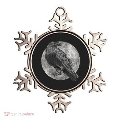 Full Moon Raven Bird Gift Scary Crow Ornament