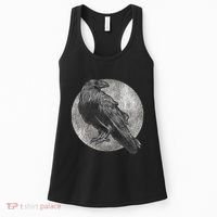 Full Moon Raven Bird Gift Scary Crow Women's Tank Top thumb 0