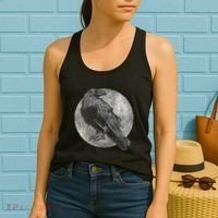Full Moon Raven Bird Gift Scary Crow Women's Tank Top thumb 2