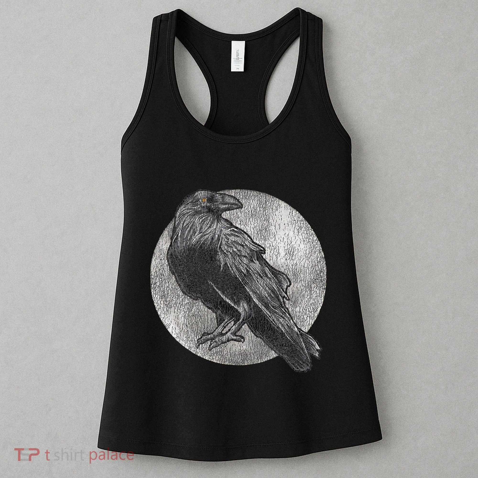 Full Moon Raven Bird Gift Scary Crow Women's Tank Top