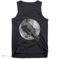 Full Moon Raven Bird Gift Scary Crow Tank Top thumb 0