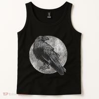 Full Moon Raven Bird Gift Scary Crow Tank Top thumb 2