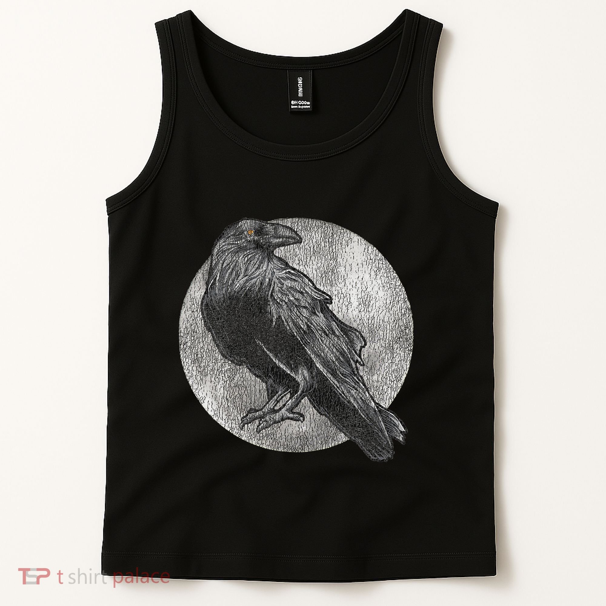 Full Moon Raven Bird Gift Scary Crow Tank Top