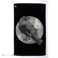 Full Moon Raven Bird Gift Scary Crow Golf Towel thumb 0