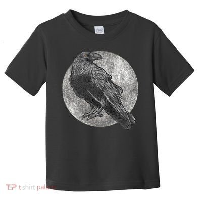 Full Moon Raven Bird Gift Scary Crow Toddler T-Shirt