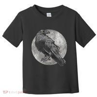 Full Moon Raven Bird Gift Scary Crow Toddler T-Shirt thumb 0