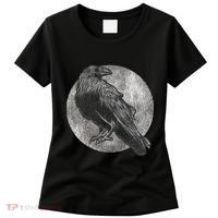 Full Moon Raven Bird Gift Scary Crow Women's T-Shirt thumb 0