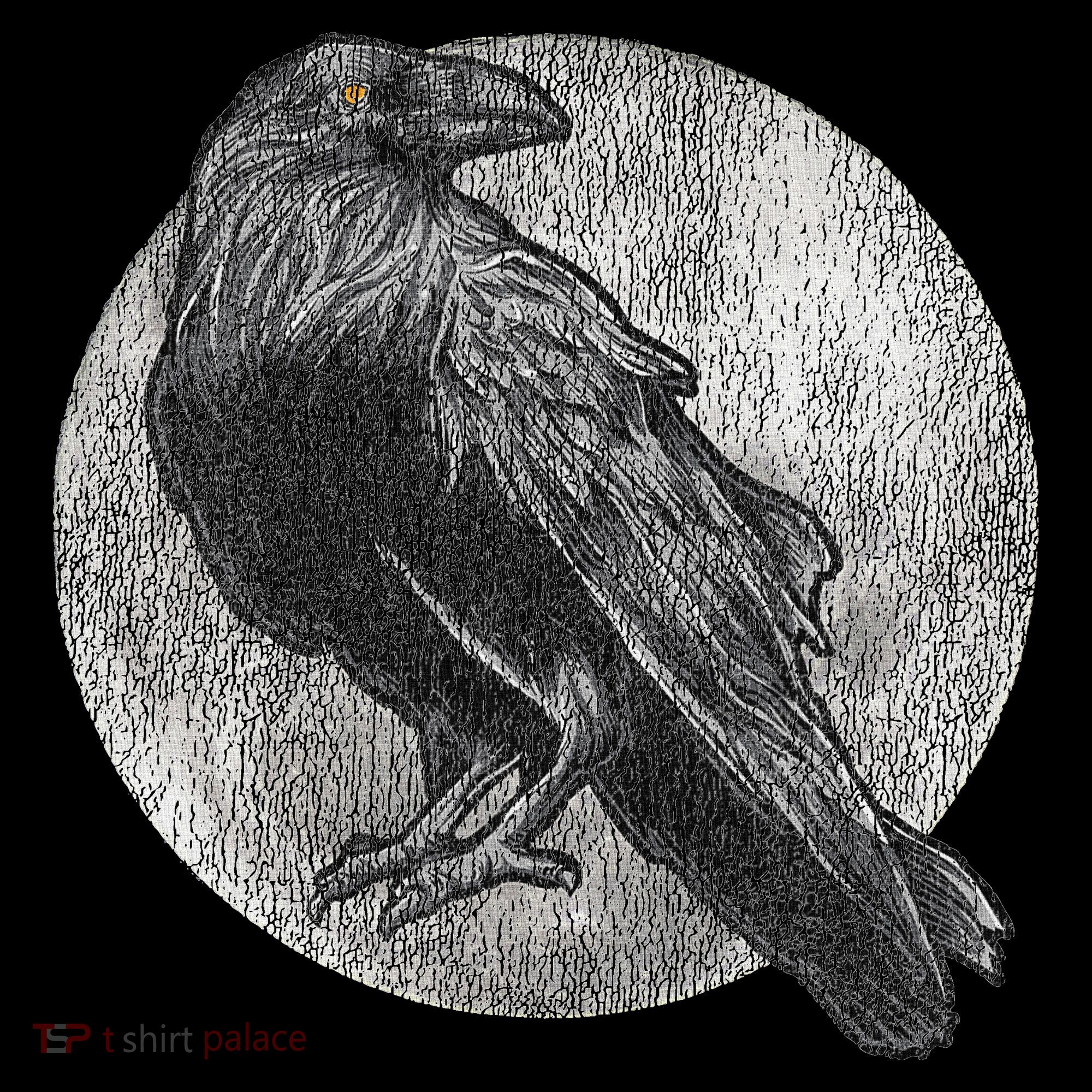 Full Moon Raven Bird Gift Scary Crow Women's T-Shirt