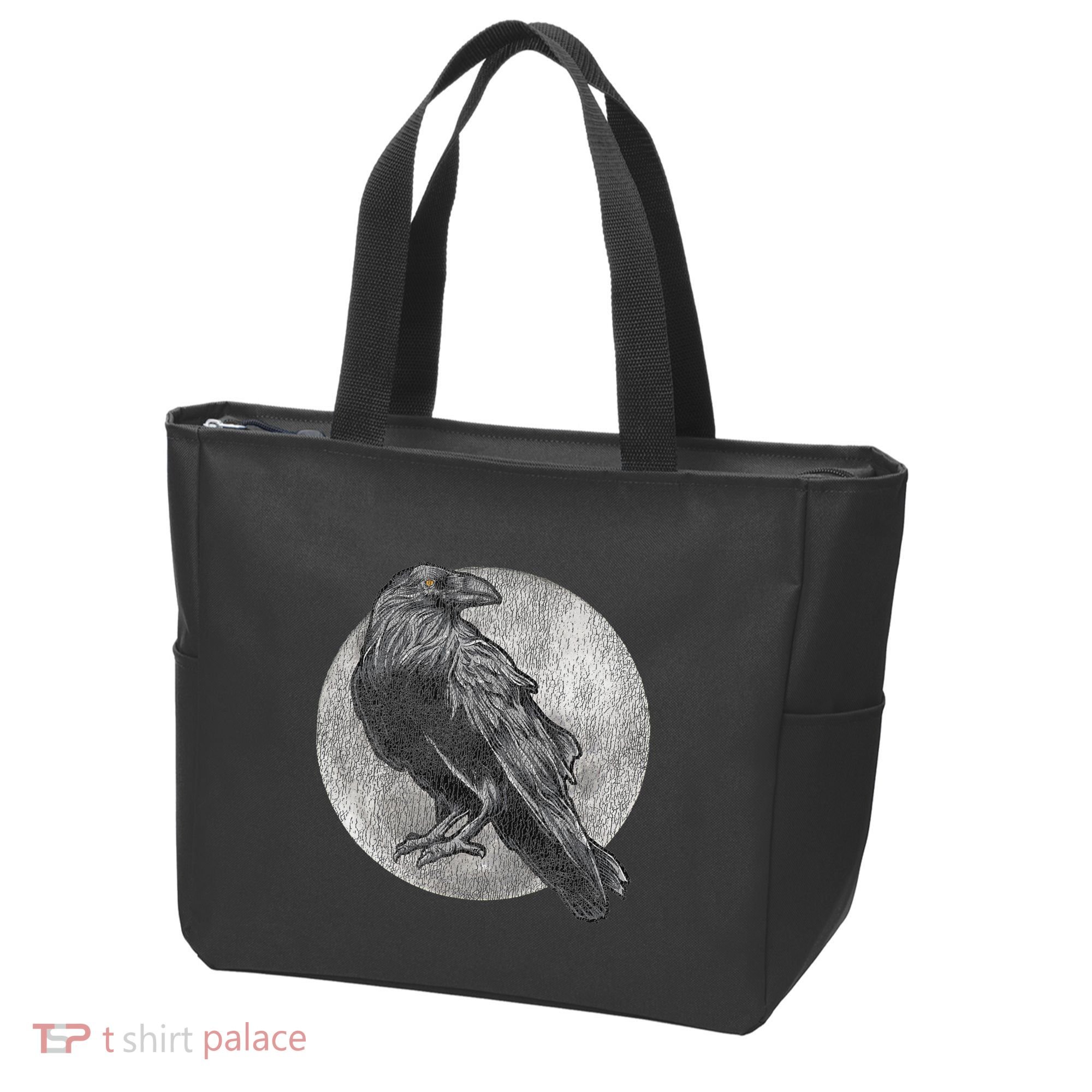 Full Moon Raven Bird Gift Scary Crow Tote Bag