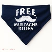 Free Mustache Rides Funny USA-Made Doggie Bandana thumb 0