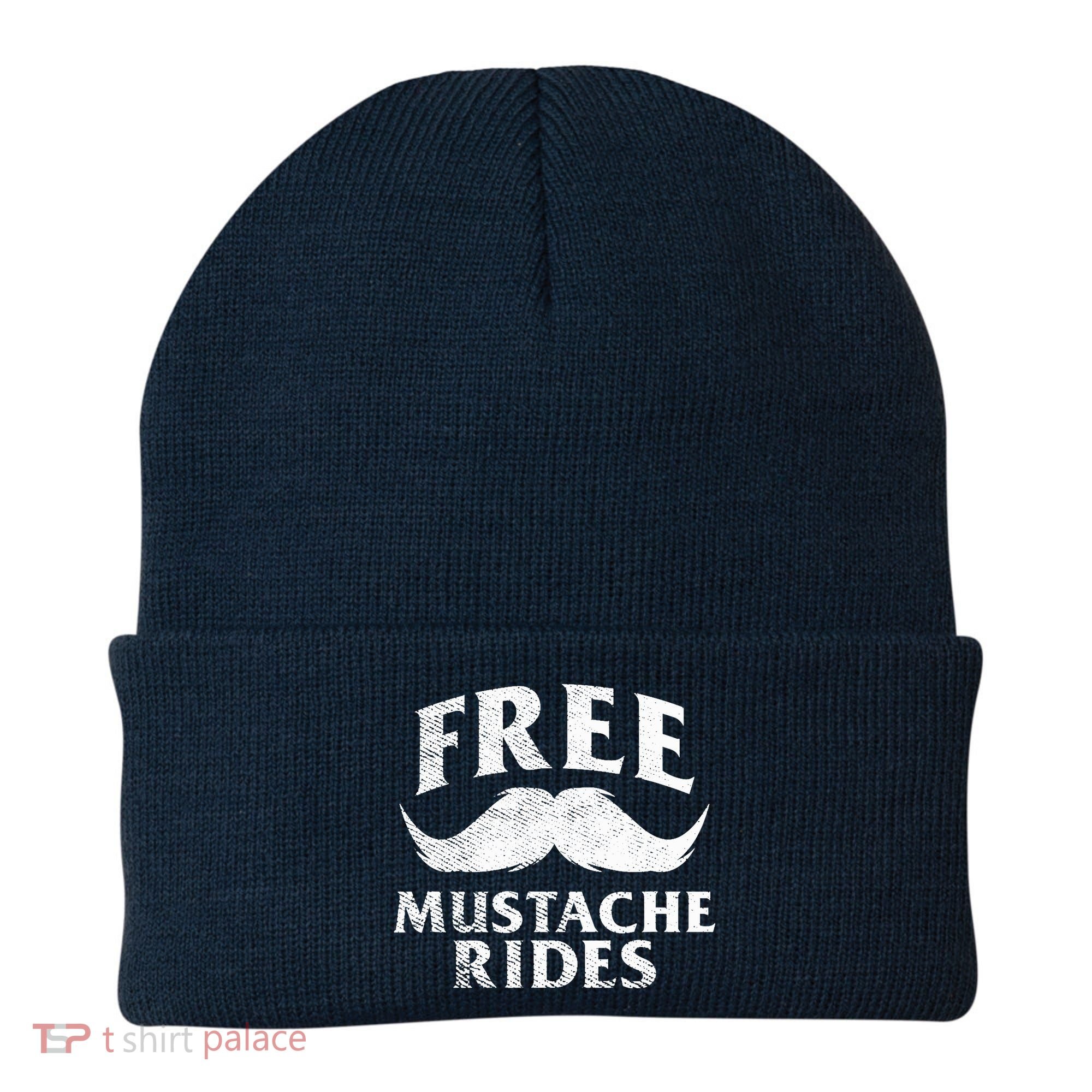Free Mustache Rides Funny Beanie