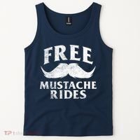 Free Mustache Rides Funny Tank Top thumb 2