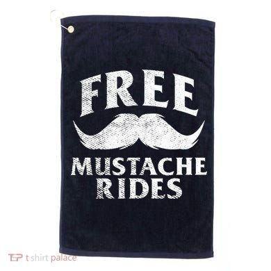 Free Mustache Rides Funny Golf Towel