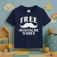 Free Mustache Rides Funny Toddler T-Shirt thumb 3